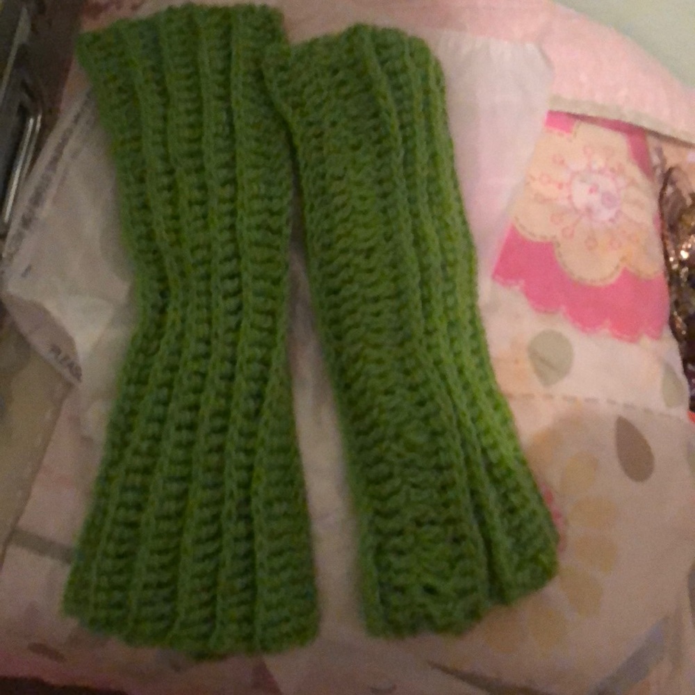 Hand knitted leg warmers